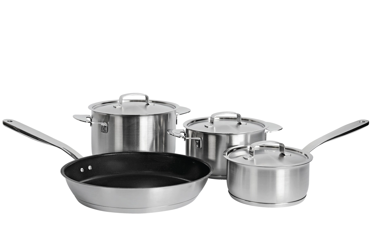 Комплект посуды All Steel с логотипом Miele 4 предмета KMTS 5704-2 Miele купить в Белгороде | Всегда в наличии! | Артикул 11945190 | Официальный сайт